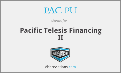 PAC PU - Pacific Telesis Financing II